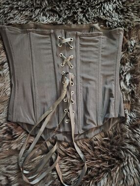 Olive Green Lace-Up Waist Cincher Corset.      new—the tag just fell off.